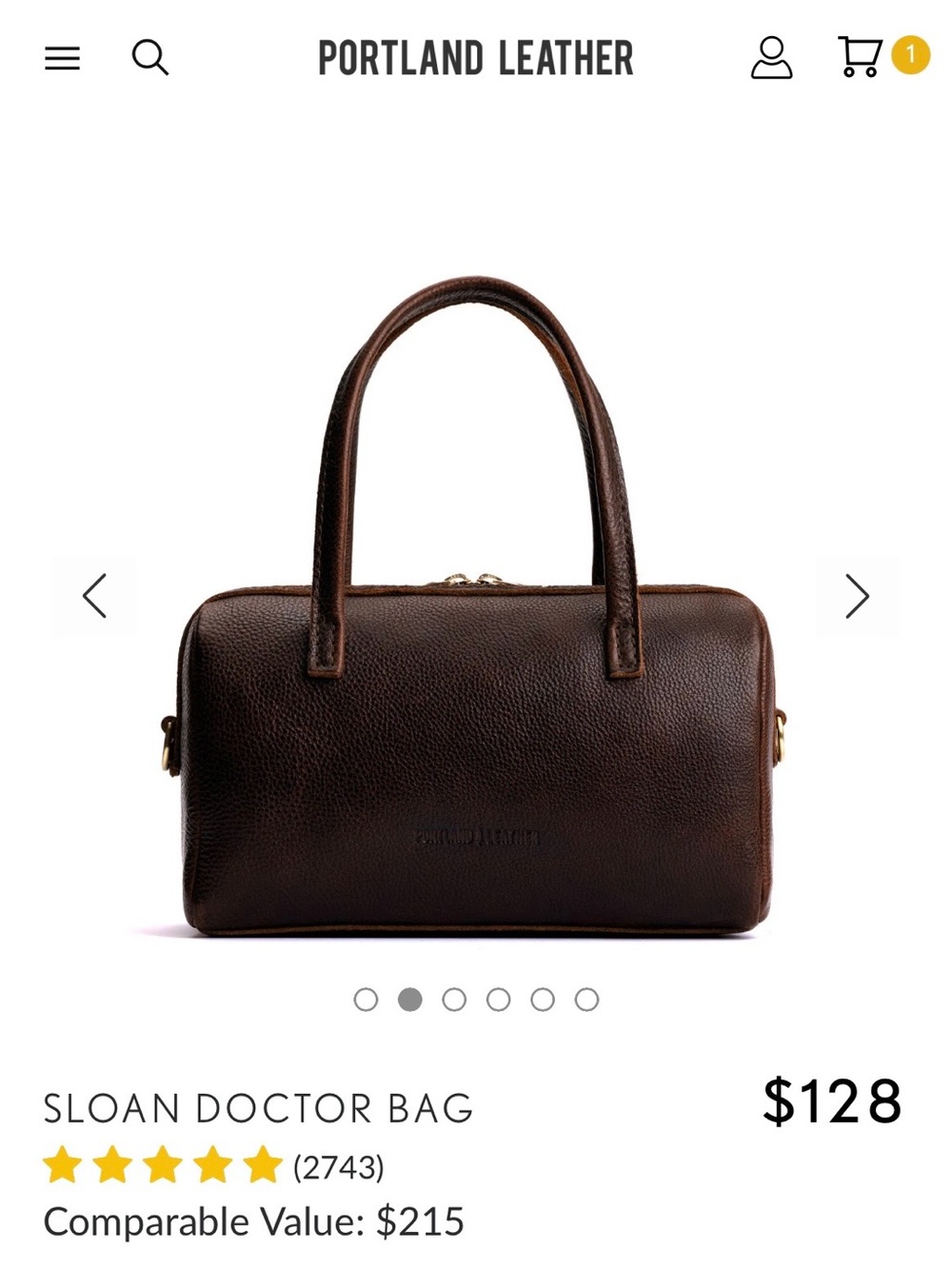 Portland Leather Large Sloan Doctor Bag In Coldbrew - Picture 4 of 10